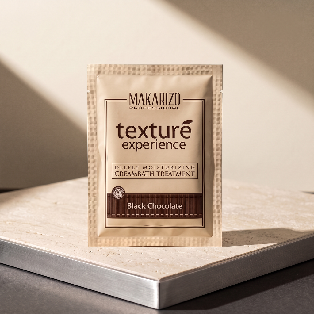Makarizo Chocolate Creambath sachet — editorial Moir