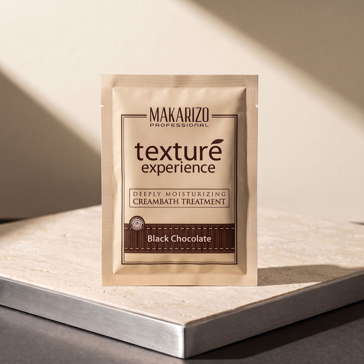 Makarizo Chocolate Creambath sachet — editorial Moir