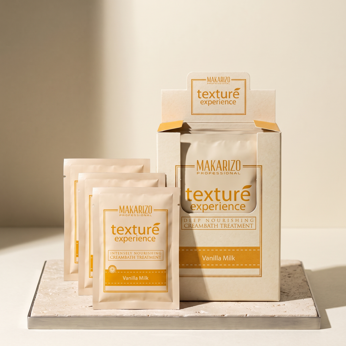 Makarizo Vanilla Milk Creambath sachet 2 — editorial Moir
